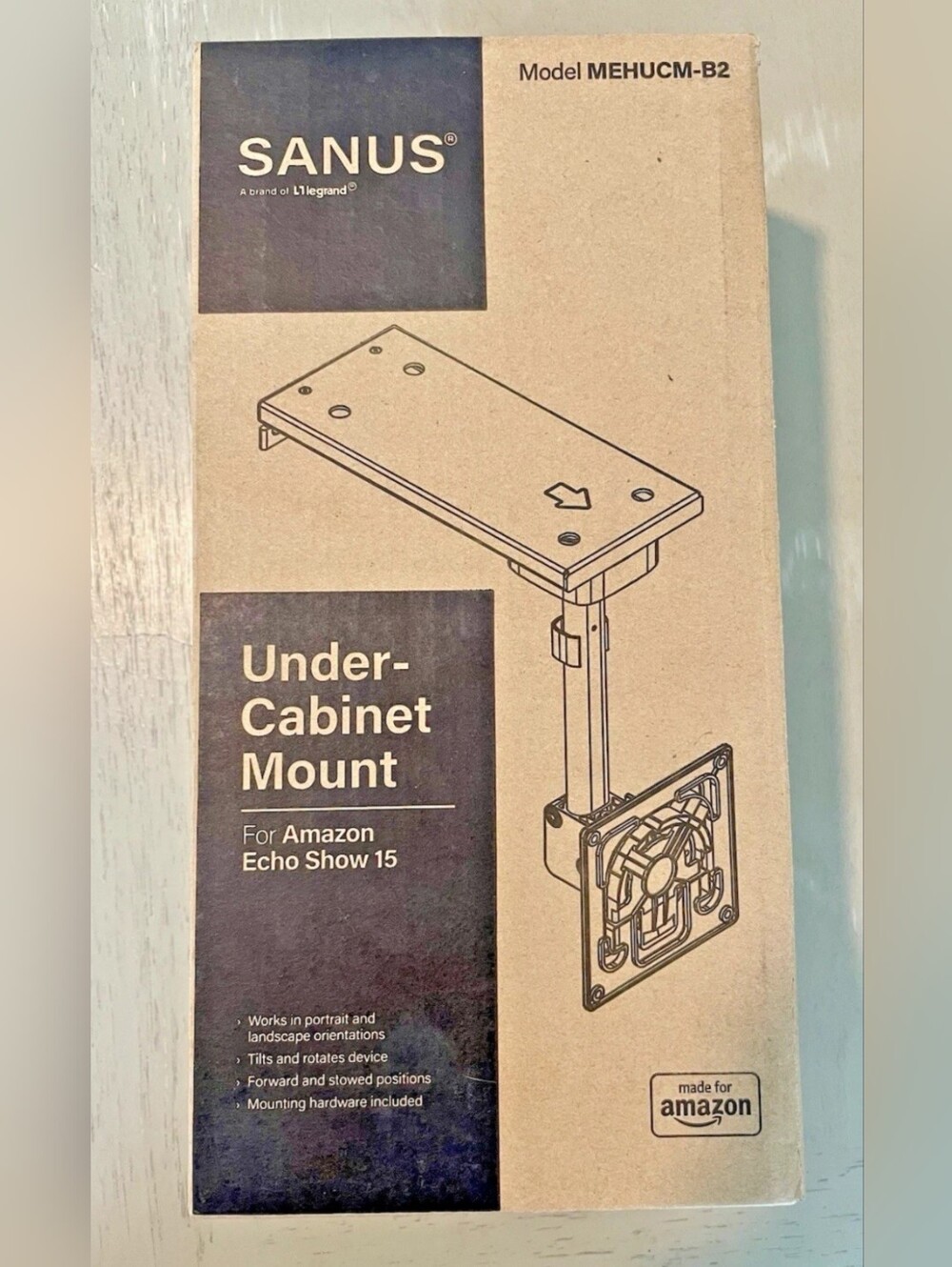 Sanus - Amazon Echo Show 15 - Under-Cabinet Mount  MEHUCM-B2